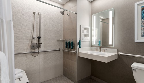 Habitación, 1 cama de matrimonio grande, accesible para personas con discapacidad (Roll-in Shower)