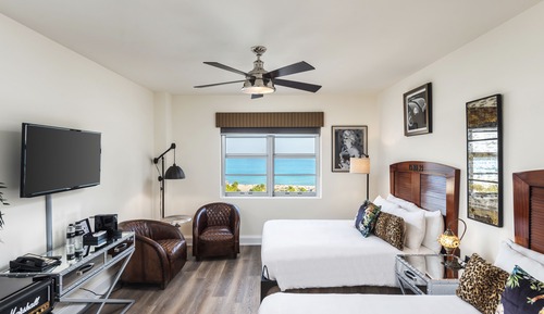 Habitación Deluxe doble, 2 camas dobles, vistas al mar