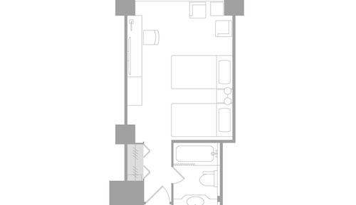 Habitación estándar con 2 camas individuales, vistas al jardín, en una planta alta (Garden Tower)