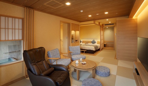 Habitación superior con 2 camas individuales, no fumadores (Japanese Western, Private Hot spring)