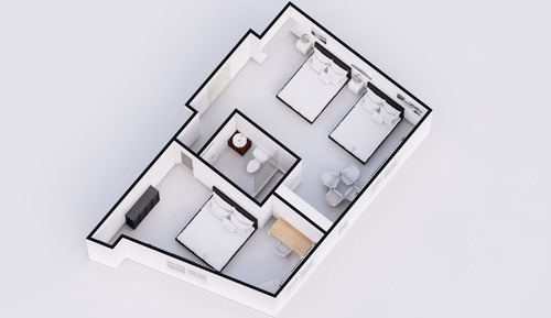 Suite familiar, 2 habitaciones, cocina