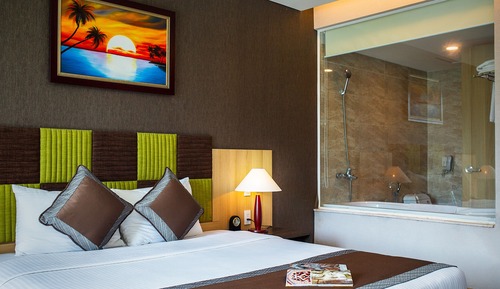 Habitación Deluxe, 1 cama de matrimonio grande, vistas al mar