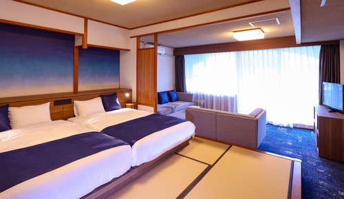 Habitación superior con 2 camas individuales, no fumadores (Japanese-Style Bed, Shower Only)