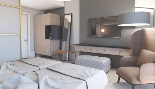Habitación con 1 cama doble o 2 individuales, balcón