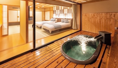 Habitación tradicional, 2 camas individuales, no fumadores (Japanese Western Style, Outdoor Bath)