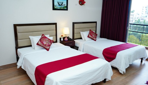 Habitación Deluxe doble, 2 camas de matrimonio, vistas al lago