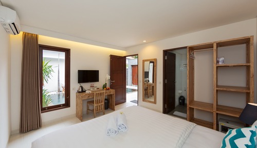 Habitación Deluxe doble, 1 cama doble, no fumadores, vistas a la piscina