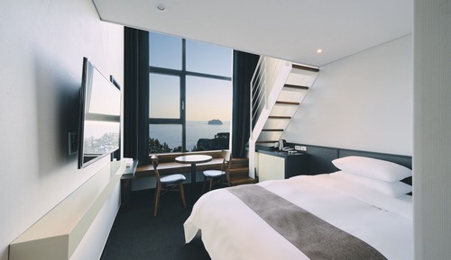 Habitación panorámica, 2 camas de matrimonio, no fumadores, vistas al mar