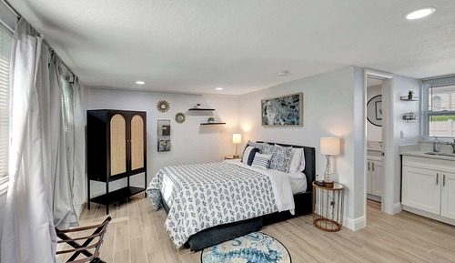 Suite estudio, 1 cama de matrimonio, patio, vistas al jardín
