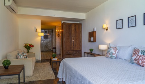 Suite estudio de lujo, 1 cama de matrimonio grande, bañera de hidromasaje, vistas al mar