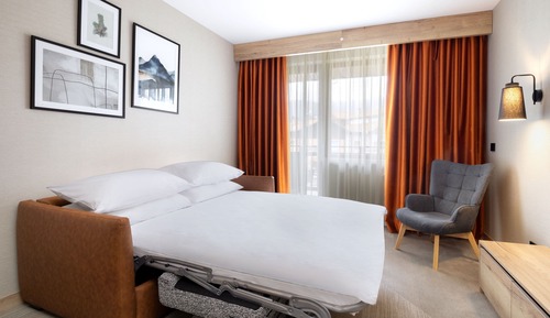 Suite estudio, 1 cama de matrimonio grande con sofá cama