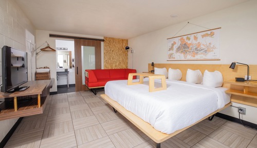 Habitación, 1 cama de matrimonio grande con sofá cama