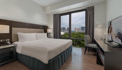 Estudio, 1 cama de matrimonio grande, baño privado