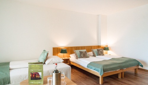 Habitación triple, 3 camas individuales, balcón, en la zona del jardín