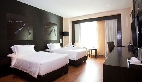 Habitación Deluxe con 2 camas individuales, vistas parciales al mar (Leisure Only)