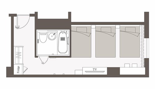 Habitación superior, no fumadores (3 beds)