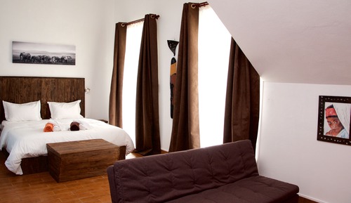 Habitación triple, terraza, vistas al jardín