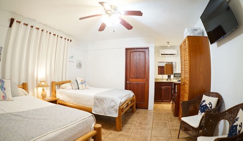 Habitación junior doble, 2 camas de matrimonio, cocina básica, planta baja