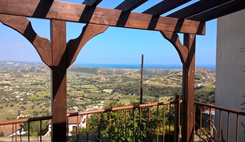 Casa, terraza, vistas al mar
