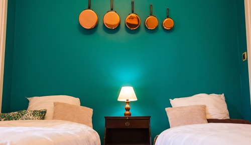Habitación Confort con 1 cama doble o 2 individuales, baño privado, vistas al jardín (Gastronomie)