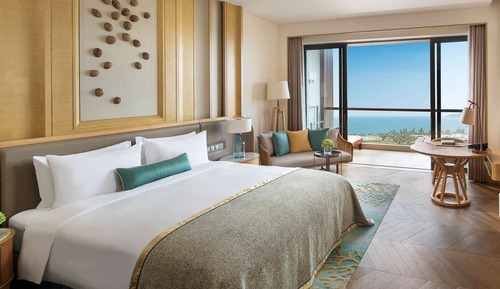 Habitación de lujo, 1 cama de matrimonio grande, Acceso al salón del club, vistas al mar