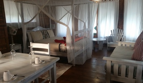 Cabaña panorámica, 1 cama de matrimonio, vistas al mar, frente a la playa