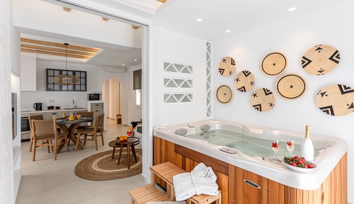 Suite romántica, 1 habitación, bañera de hidromasaje, vistas al mar