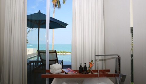 Habitación con 1 cama doble o 2 individuales, vistas al mar, frente a la playa