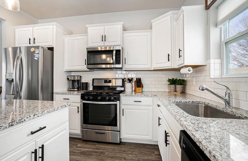 Douglas Casa | Charming home near Michigan's lakes with game room, chef's kitchen, & deck