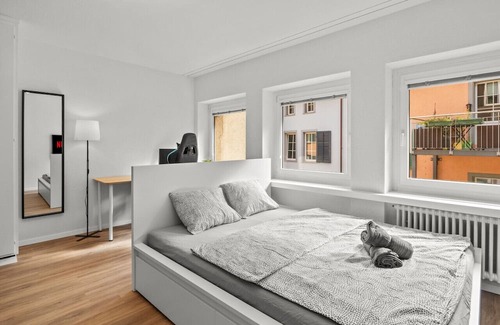 Winterthur Apartamento | City Center Twin Bed Workplace Washer