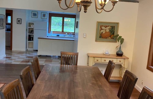 Eastsound Casa | Dragonfly Pond house is a rustic, spacious, light-filled vacation rental home on Orcas Island with high ceilings overlooking a tranquil pond. Clean & comfy. Located in 7 acres of forest, it's peaceful and secluded. Close to town and the ferry.