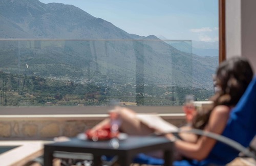 Filaki Villa | New Villa with Heated Pool, Jacuzzi, Gym & Dreamy Views