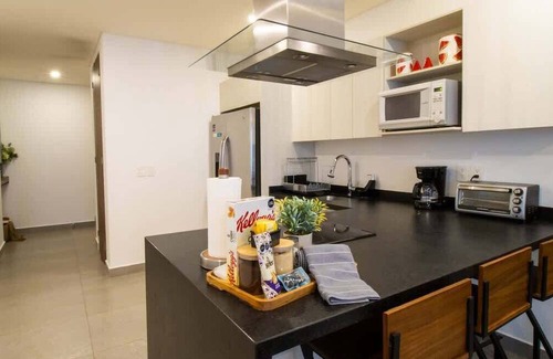 Zona hotelera del norte Apartamento | Vista al Mar, Alberca Rooftop, Ubicación Ideal, 2BD