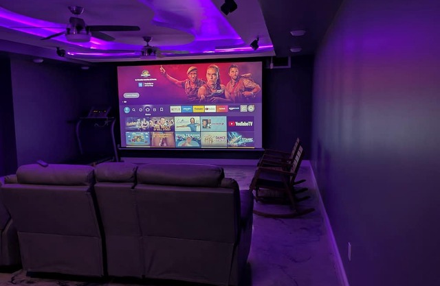 Cozy 2-bedroom apartment with movie theater.