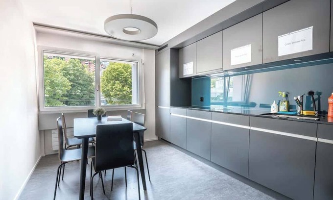 St. Gallen Apartamento | Studio cozy brown (1) with shower and kitchen for shared use