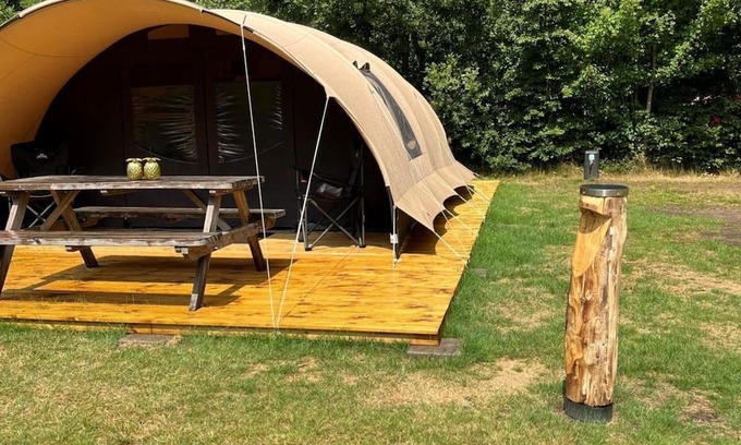 Loenen Casa | Enjoy the space and comfort of our De Waard Tunnel Tent with two sleeping areas and a spacious canopy.