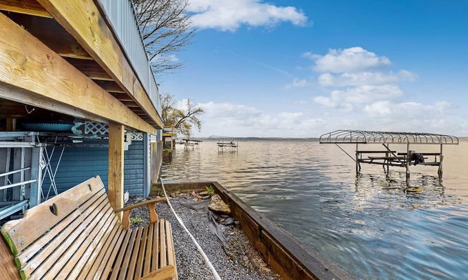 Town of Ledyard Casa | Lakefront home with private dock, lake views, deck, grill, streaming, & 1 kayak