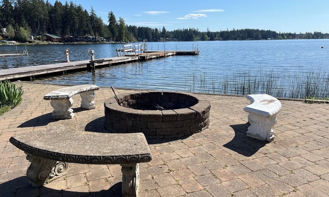 Shelton Casa | Lakefront property, beautiful view with steps into water, large private dock.