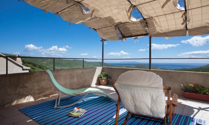 Cagnano Casa | Charmante Maison vue Panoramique mer et Montagne, à 5 min en Voiture de la Plage