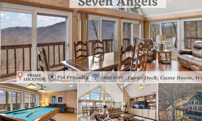 Seven Devils Casa | Mountain View, Pool Table, Deck, Game Room, Wet Bar