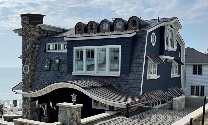 Macatawa Casa | Sweet Caroline . Lake MI Waterfront . Private Beach . Elevator . Sleeps 14