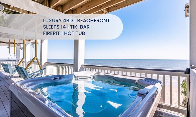 Port Bolivar Casa | Gilchrist Luxury 4BR | Oceanfront & Hot Tub
