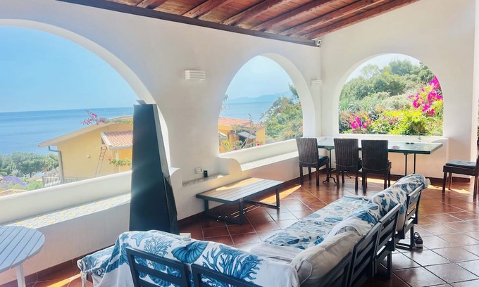 Addaura Villa | Sea View Villa with XL Hot Tub