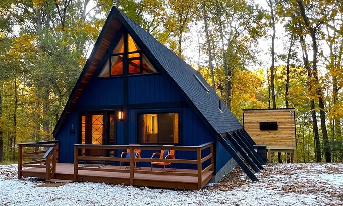 Carrolltowne Cabina | Renovated 1973 Aframe with Hot Tub