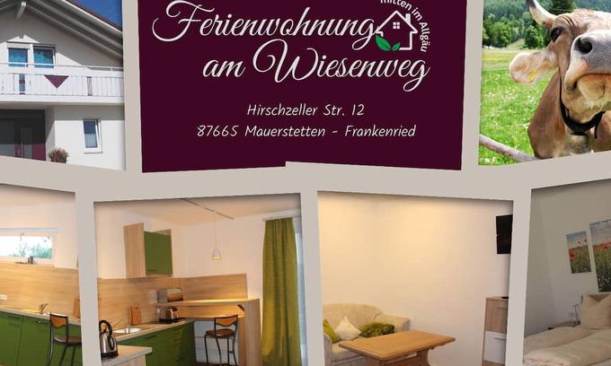 Mauerstetten Apartamento | Vacation apartment on the Wiesenweg in Mauerstetten Frankenried near Kaufbeuren in the Allgäu