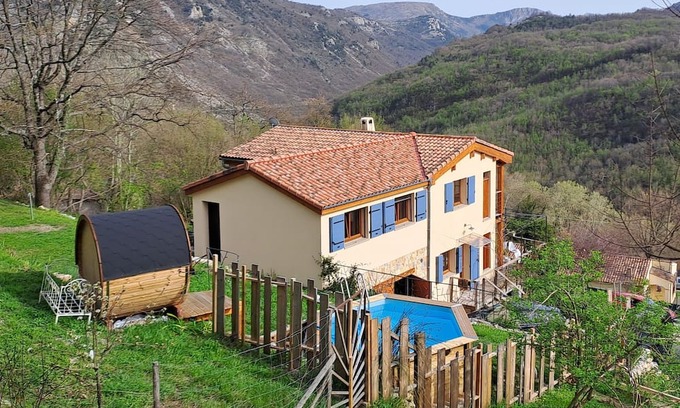 Greolieres Casa | Quiet house with sauna pool, large garden and children's play area. Ideal for families